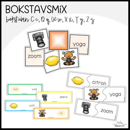 Bokstäverna Cc, Qq, Ww, Xx, Yy, Zz