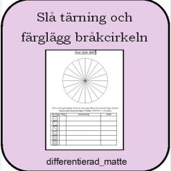 Bråk - slå tärning och färglägg bråkcirkeln