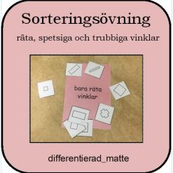 Vinklar - sortera räta, spetsiga och trubbiga vinklar