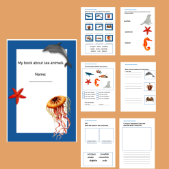 Workbook about sea animals.