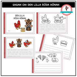 Den lilla röda hönan - en sagobok / svenska + engelska