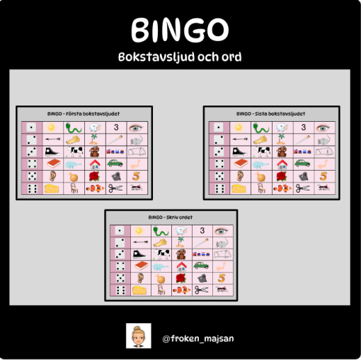 BINGO - bokstavsljud och korta ord