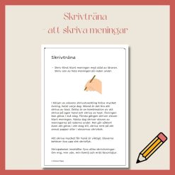 Skrivövningar - att skriva meningar