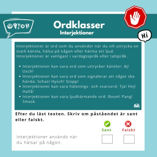 Interjektioner (arbetshäfte)
