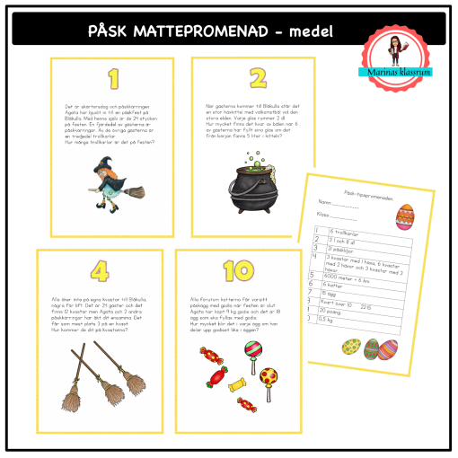 Påsk matte-tipspromenad medel / åk 3-4