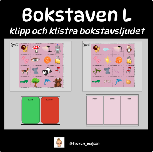 Bokstaven L - klipp och klistra bokstavsljudet