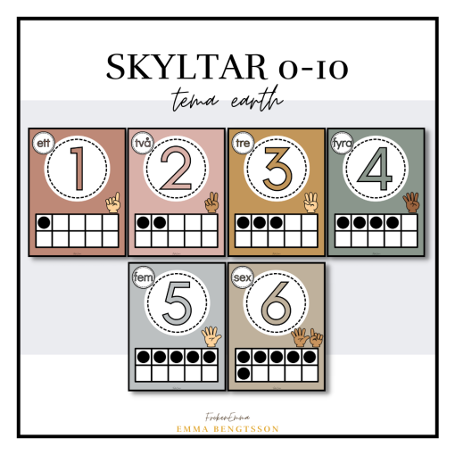 Earth: skyltar 0-10
