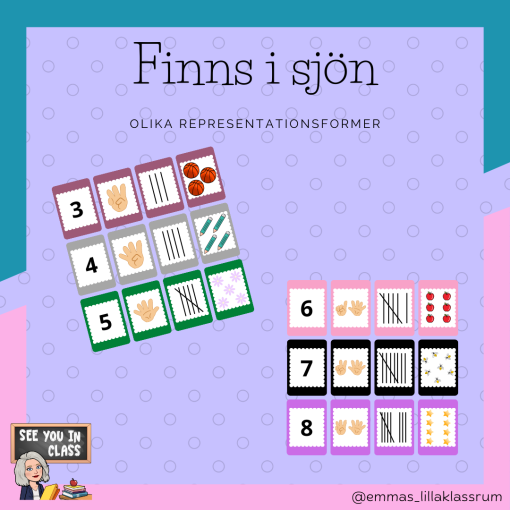 Finns i sjön - olika representationer 0-10
