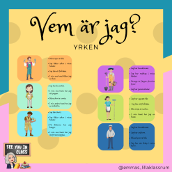 Läsförståelse "vem är jag" - yrken (två nivåer)