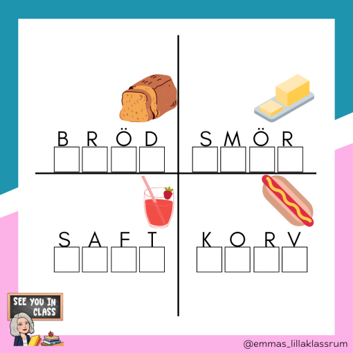 Jag kan skriva, läsa och stava - mat