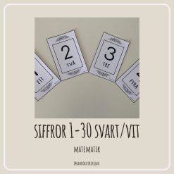 Siffror 1-30 svart/vit