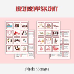 Vikingatiden - Begreppskort med beskrivningar på baksidan