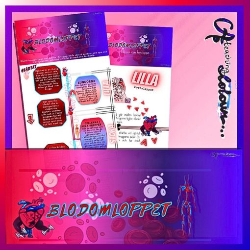 Infoplanscher/folder/studiematerial/underlag till arbete kring Blodomloppet