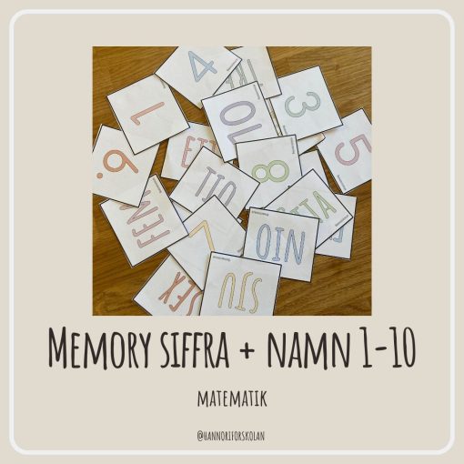 Memory siffra + namn 1-10