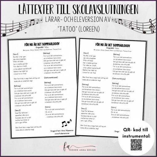 Låttexter till skolavslutningen (Tattoo - Loreen)