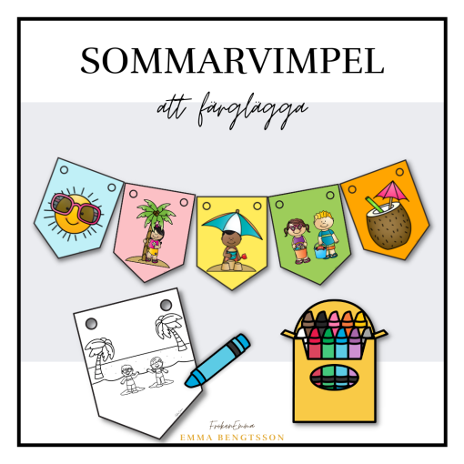 Sommarvimpel - färglägg
