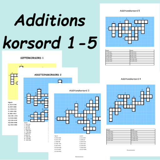 Additionskorsord 1-5