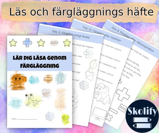Kreativ Färgläggning och Lärande för Barn - häfte, 10 uppgifter