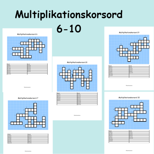 Multiplikationskorsord 6-10