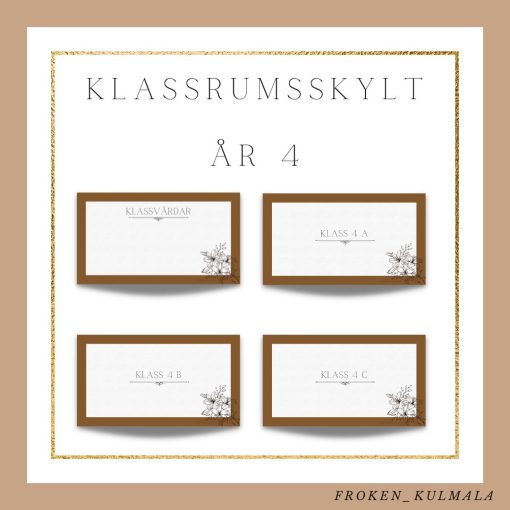 Klassrumsskylt för år 4-6