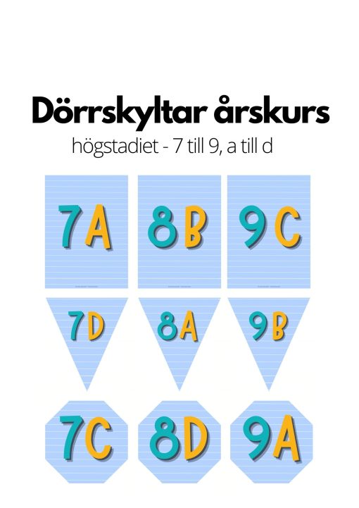 Dörrskylt - högstadiet - 3 olika designs