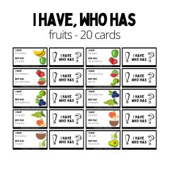 I have, who has domino - fruits 20 cards