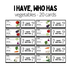 I have, who has domino - vegetables 20 cards