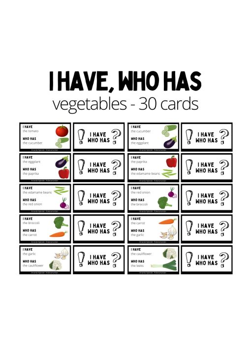 I have, who has domino - vegetables 30 cards