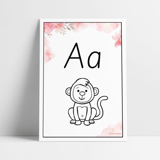 Alfabetet A4 - rosa