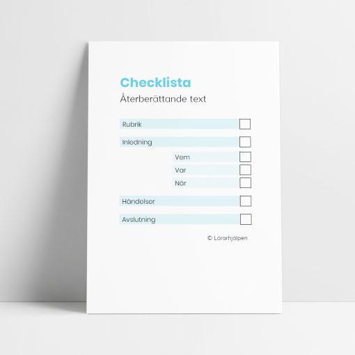 Checklista - återberättande text