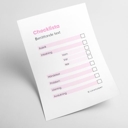 Checklista - berättande text