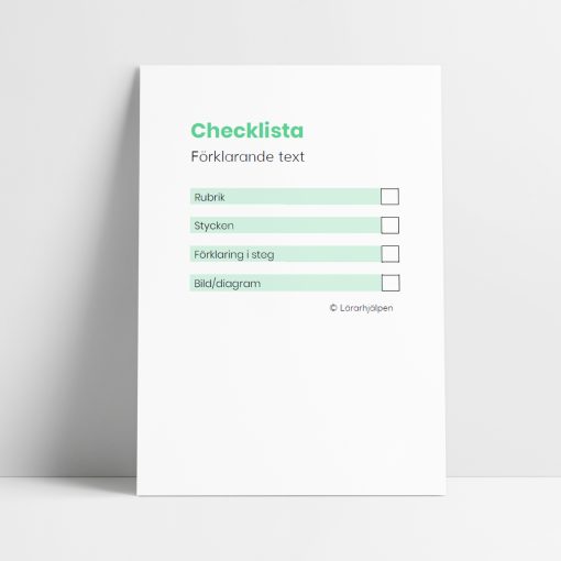 Checklista - förklarande text