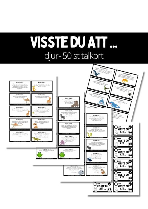 Visste du att ... 50 talkort (Djur 1)