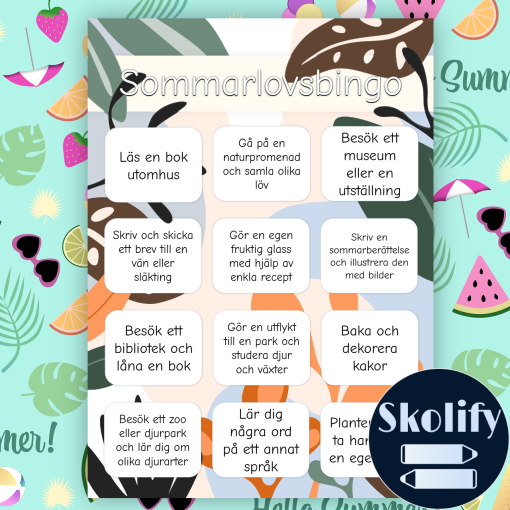 Sommarlovsbingo - Roliga Sommaraktiviteter