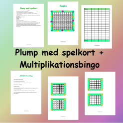 Plump med spelkort + Multiplikationsbingo sommarmotv