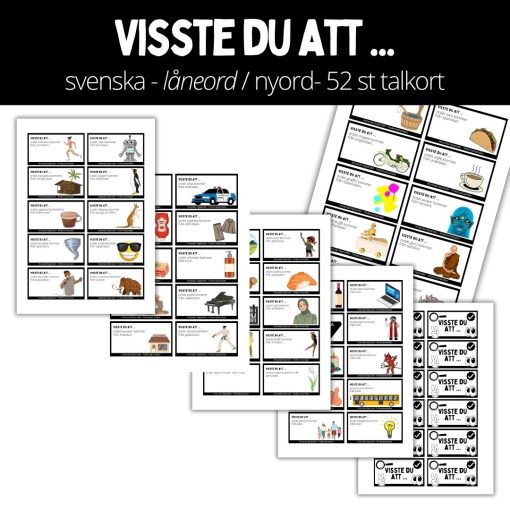 Visste du att ... 52 talkort (Svenska - låneord / nyord)