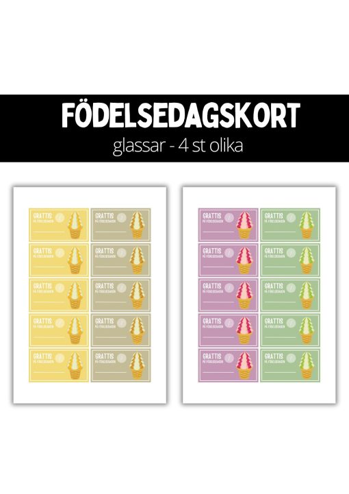 Födelsedagsskylt - glassar