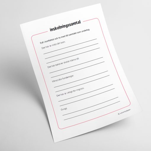 Mall inskolningssamtal - förskoleklass