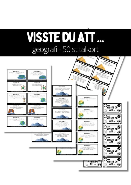 Visste du att ... 50 talkort (Geografi 3)