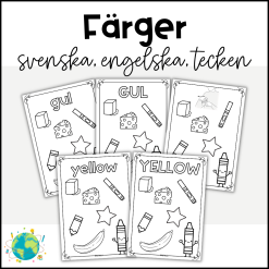Måla Färger - Svenska, engelska och tecken