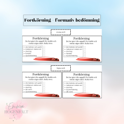 Fortkörning - formativ bedömning (redigerbar)