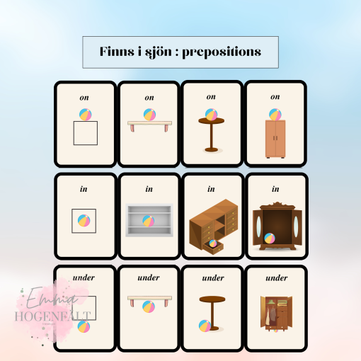 Finns i sjön - prepositions