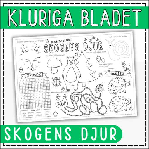 Skogens djur - kluriga bladet: knep, knåp och pyssel