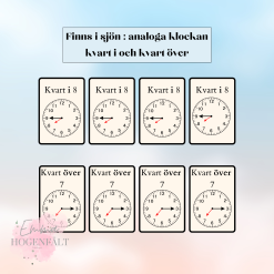 Finns i sjön - analoga klockan kvart i och kvart över