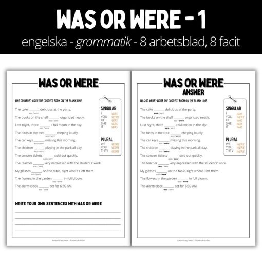 Arbetshäfte 1 - 16 sidor - was or were