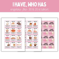 I have, who has domino - fika - 30 / 20 talkort