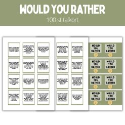 Would you rather - 100 st talkort - 1
