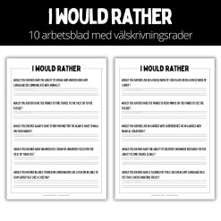 I would rather – 10 arbetsblad med välskrivningsrader - 1
