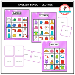 English bingo - clothes