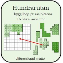 Hundrarutan - bygg ihop pusselbitarna, 15 olika